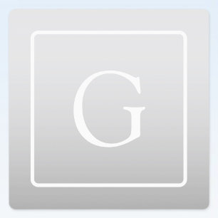Etiquetas Sutil Monograma de Apellido con Gradiente Gris Cla