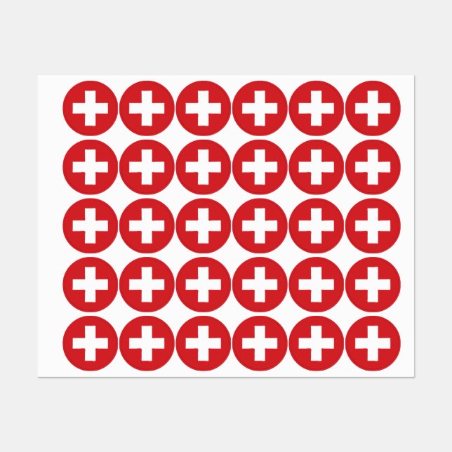 Etiquetas Switzerland Flag Emblem (Hoja)