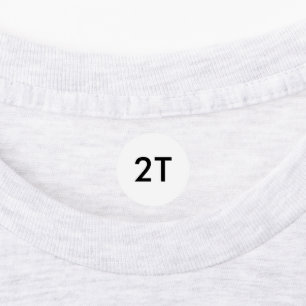 Etiquetas talla de ropa de bebé 2T minorista
