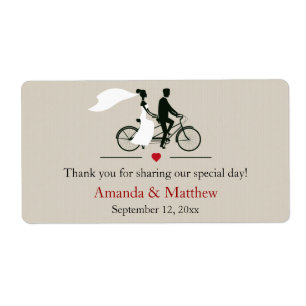 Etiquetas Tandem Bicycle Wedding Favor