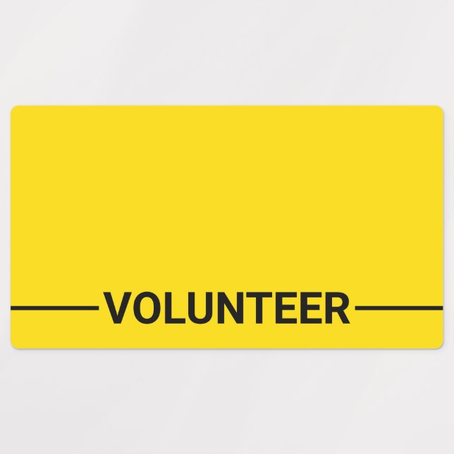 Etiquetas Tarjeta Yellow Blank Volunteer (Diseño 1)