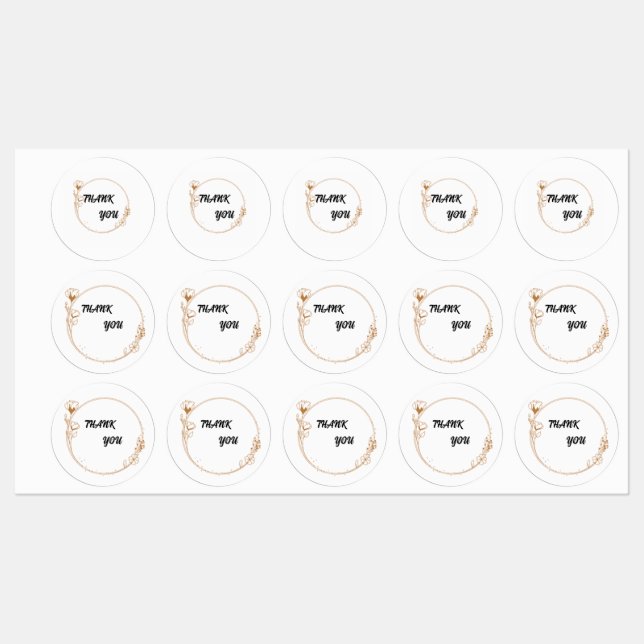 Etiquetas Tarjetas de agradecimiento básicas (Hoja)