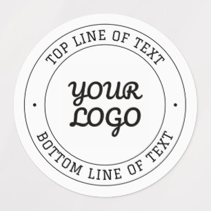Etiquetas Texto circular personalizable y reemplazo de logot
