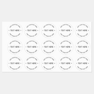 Etiquetas Texto editable simple y moderno   Blanco y negro