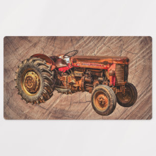 Etiquetas Tractor rojo antiguo