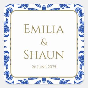 Etiquetas tradicionales italianas para la boda azu