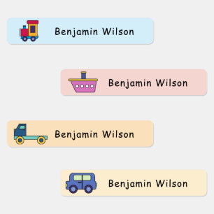 Etiquetas Transporte lindo y simple con nombre personalizado