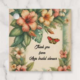 Etiquetas Tropical Flower Favor