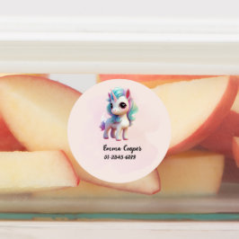 Etiquetas Unicornio personalizado,Nombre,Número de teléfono