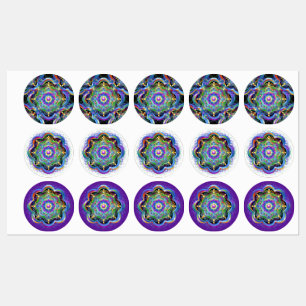 Etiquetas Universo Mandala Colores Psicodélicos