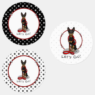 Etiquetas ¡Vamos! Paseo de Pinscher Miniatura (negro y canel