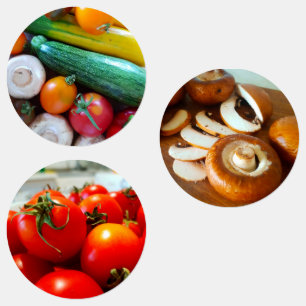 Etiquetas Vegetales, Campeones, Tomates, para la cocina