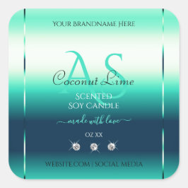 Etiquetas verde azuladas de productos Shimmery Dia