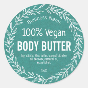 Etiquetas Verde azuladas Para El Producto Vegan