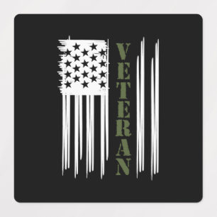 Etiquetas Veterana bandera de Estados Unidos Feliz Día de l