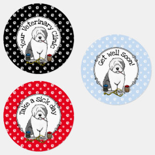 Etiquetas Veterinario Oveja Inglés Gray 1 Cute Vet