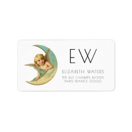 ETIQUETAS VICTORIANAS DE VINTAGE ANGEL Y LUNA
