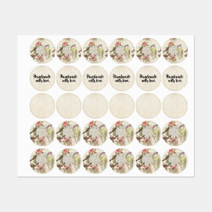 Etiquetas Vintage Bird Decoupage Botanmade Handmade