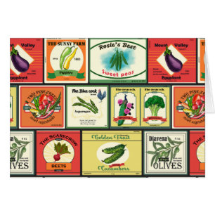 Etiquetas vintage de productos enlatados-Verduras