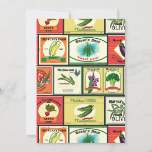 Etiquetas vintage de productos enlatados-Verduras