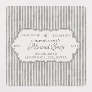 Etiquetas Vintage Gray Business Solopreneur Jabón hecho a ma
