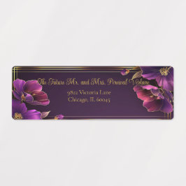 Etiquetas Violetas Luminosas Floral Morado Dirección de Reto