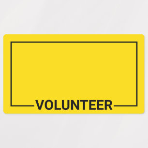 Etiquetas Voluntario en blanco amarillo