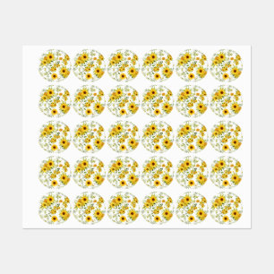 Etiquetas Watercolor Sunflower 8