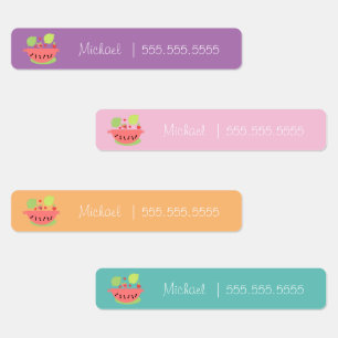 Etiquetas Watermelon Fruit School Clase Número del nombre de