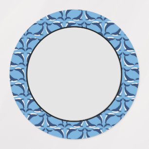 Etiquetas White Blue Whales Yin Yang Sea Animal Ocean Marine