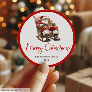 Etiquetas y Stickers de Navidad de Papá Noel Boho