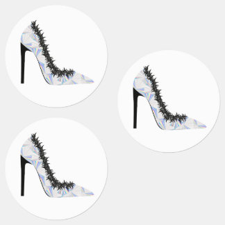 Etiquetas Zapato de tacón alto con efecto holograma