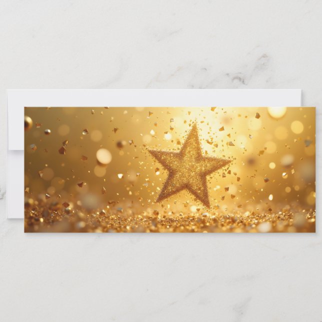 Etoile festive et paillettes dorées  (Anverso)