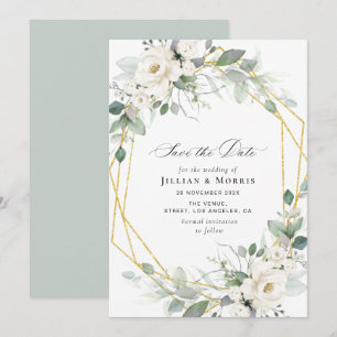 eucalipto floral blanca guardar la invitación de f