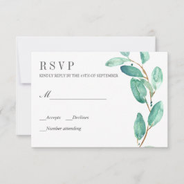 Eucalipto fresco deja matrimonio RSVP