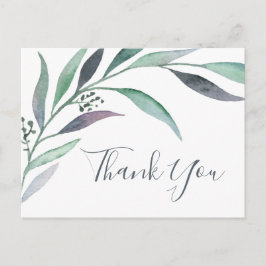 Eucalipto morado y verde gracias postal