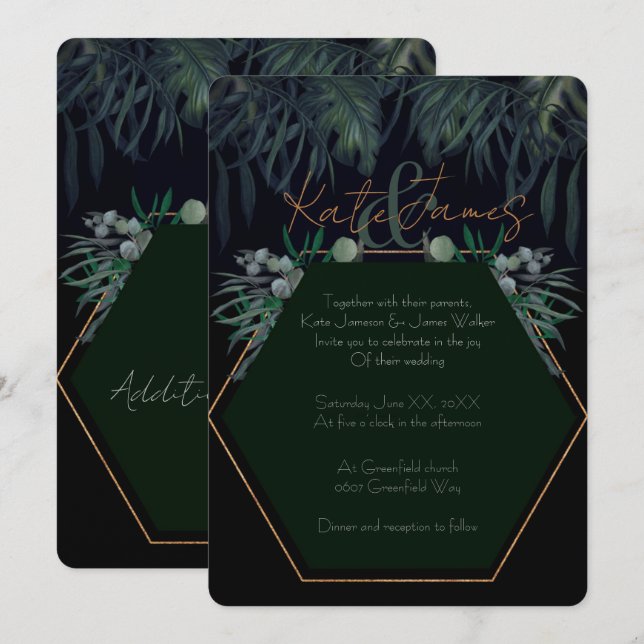 Eucalipto oscuro y amoroso deja la invitación a la (Anverso / Reverso)