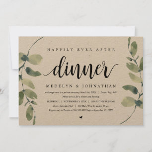 Eucalipto Rústico, Invitación a la Cena de Boda Fu