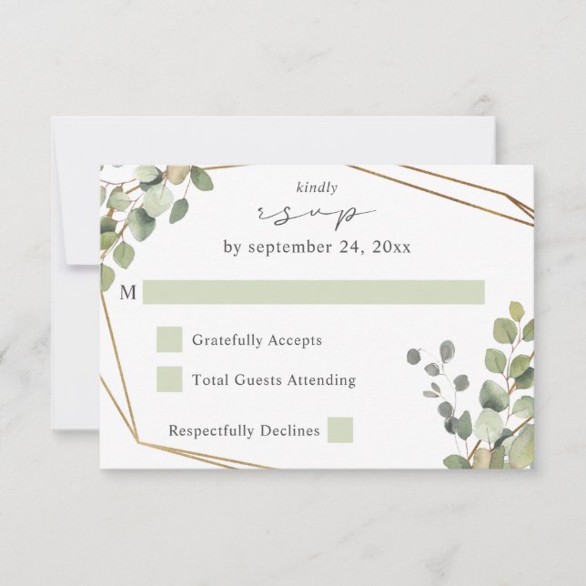 Eucalipto Rústico y Marco Oro RSVP V2 (Anverso)