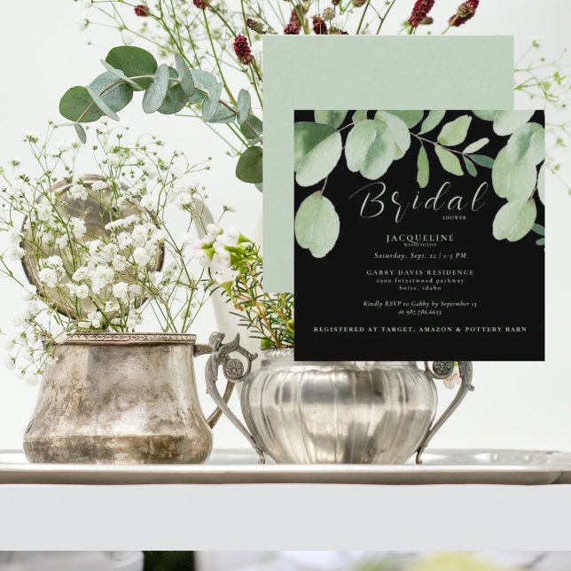 Eucalipto Salvia y Tarjeta de Invitación de Boda C (Subido por el creador)