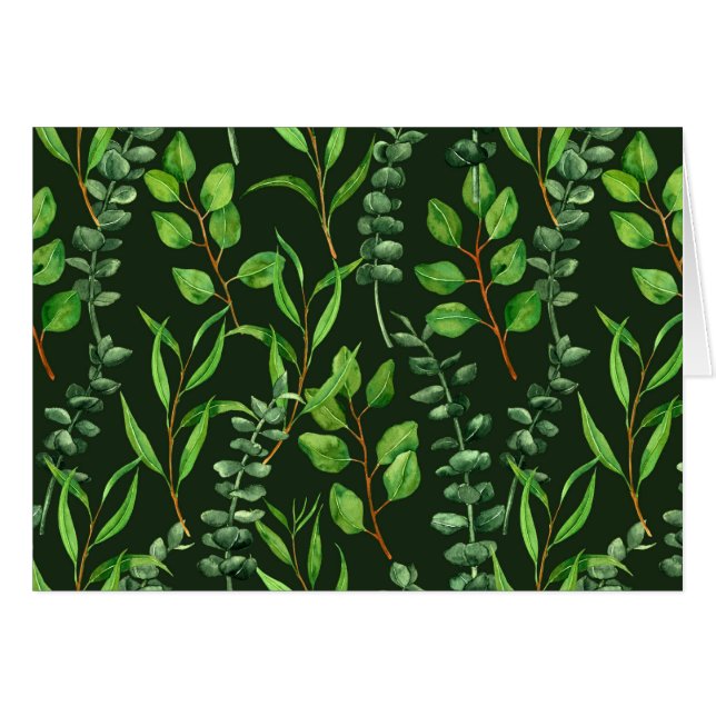 Eucalipto sobre verde oscuro (Anverso (Horizontal))