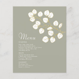 Eucalipto verde dorado Sale del menú Boda