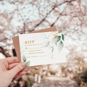 Eucalipto Verde y Oro VAR 1 Boda RSVP