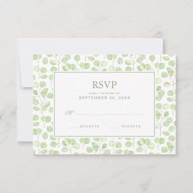 Eucaliptus y ramas de plata en dólares - RSVP de b (Anverso)