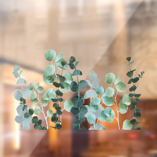 Eucalypt deja pegatina azul transparente verde