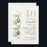 Eucalyptus 40.ª Invitación a la Fiesta de Cumpleañ<br><div class="desc">Podría ser un fiesta sorprendente u otro decenio especial logrado. Esta invitación a la fiesta de cumpleaños número 40 con diseño de vegetación eucaliptos y tipografía popular moderna se puede editar fácilmente para adaptarse a cualquier celebración de cumpleaños o aniversario. Puede cambiar la redacción, los detalles de cumpleaños y el...</div>