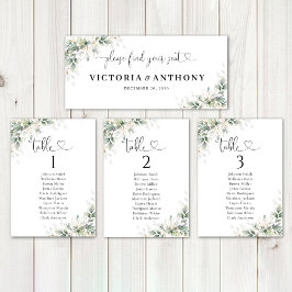 Eucalyptus Boda floral de oro Rótulo de mesa