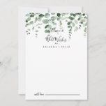 Eucalyptus Boda Tarjeta de Consejos<br><div class="desc">Este boda de eucaliptos desea que la tarjeta de consejo sea perfecta para un boda sencillo. El diseño presenta una acuarela de hojas y ramas de eucaliptos botánicos elegantes dibujadas a mano. Estas tarjetas son perfectas para un boda, una ducha de novia, una ducha de bebé, una fiesta de graduación...</div>