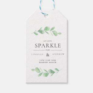Eucalyptus Bough Boda Sparkler Etiqueta