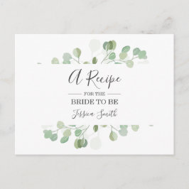 Eucalyptus Bridal Ducha Receta Tarjeta Verdor Boho